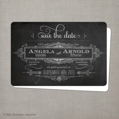 Angela - 4x6 Chalkboard Save the Date Card chalkboard