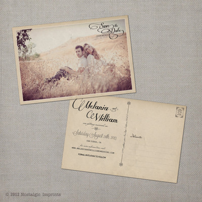Melania - 4x6 Vintage Photo Save the Date Postcard card