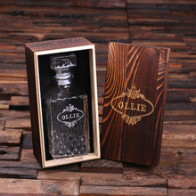 Groomsmen Bridesmaid Gift Personalized Whiskey Decanter with Wood Gift Box