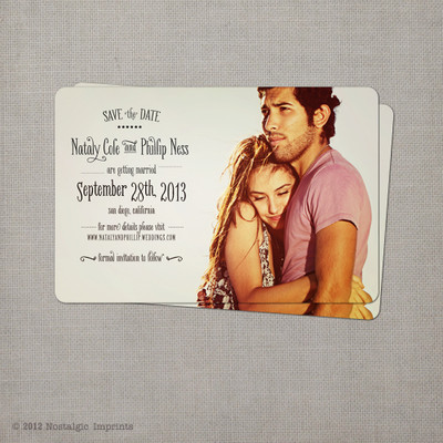 Nataly - 4x6 Vintage Photo Save the Date Card