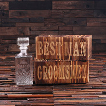 Groomsmen Bridesmaid Gift Personalized Whiskey Decanter with Keepsake Box