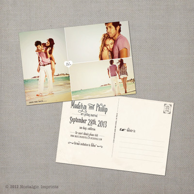 Madelyn 1 - 4x6 Vintage Photo Save the Date Postcard card