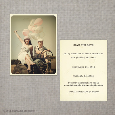 Daisy - 4.25x5.5 Vintage Photo Save the Date Card