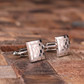 Groomsmen Bridesmaid Gift Personalized Engraved Cuff Links  Checkered Monogram
