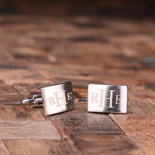 Groomsmen Bridesmaid Gift Personalized Engraved Cuff Links  Classic Monogram