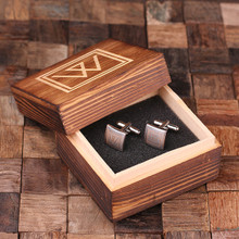 Groomsmen Bridesmaid Gift Personalized Engraved Cuff Links  Classic Square