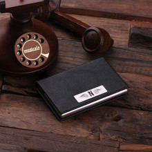 Groomsmen Bridesmaid Gift Personalized Leather Business Card Holder