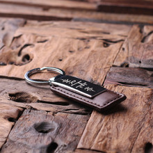 Groomsmen Bridesmaid Gift Personalized Leather Engraved Monogrammed Key Chain  Black or Brown