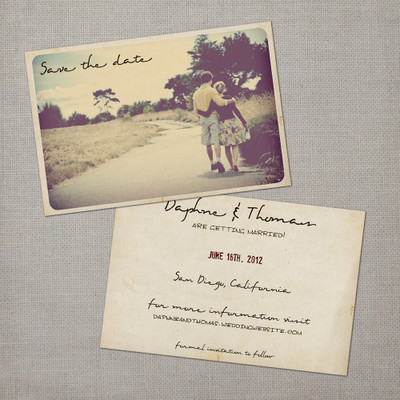 Daphne - 4x6 Vintage Photo Save the Date Card