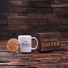Groomsmen Bridesmaid Gift 12 oz. Coffee Mug with Lid and Tea Box (P00030)