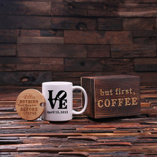 Groomsmen Bridesmaid Gift 12 oz. Coffee Mug with Lid and Tea Box (P00019)