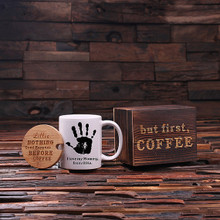 Groomsmen Bridesmaid Gift 12 oz. Coffee Mug with Lid and Tea Box (P00049)