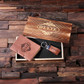 Groomsmen Bridesmaid Gift 2 pc. Gift Set  Key Chain and Journal with Wood Box