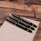 Groomsmen Bridesmaid Gift Set of 3 Metal Pens Gold Hardware