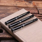 Groomsmen Bridesmaid Gift Set of 3 Metal Pens Silver Hardware