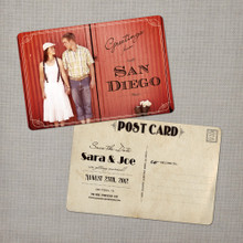 Sara - 4x6 Vintage Photo Save the Date Postcard card