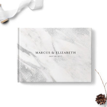 Gray Marble Wedding Guest Book