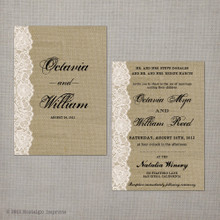 Octavia - 5x7 Vintage Wedding Invitation