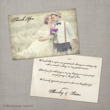 Ainsley 1 - 4x6 Vintage Wedding Thank You Card