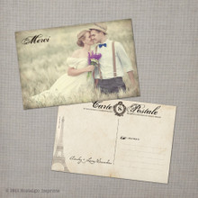 Ainsley 3 - 4x6 Vintage Wedding Thank You Postcard card
