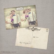 Ainsley 4 - 4x6 Vintage Wedding Thank You Postcard card Paris 