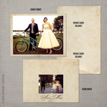 Ariel - 4.25x5.5 Folded Vintage Wedding Thank You Card