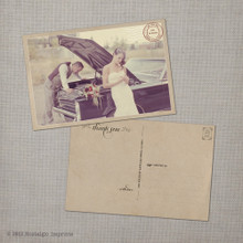 Grace - 4x6 Vintage Wedding Thank You Postcard card