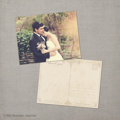 Irene - 4.25x5.5 Vintage Wedding Thank You Postcard
