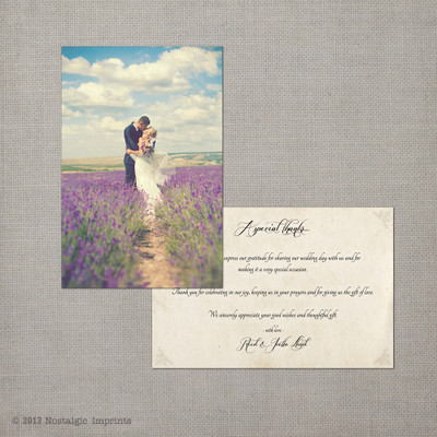 Joella 2 - 4x6 Vintage Wedding Thank You Card
