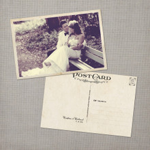 Kristina - 4x6 Vintage Wedding Thank You Postcard card