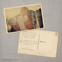 Narissa - 4x6 Vintage Wedding Thank You Postcard card