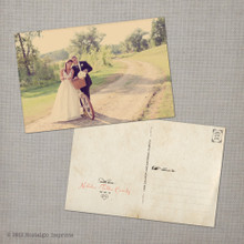 Tahlia - 4x6 Vintage Wedding Thank You Postcard Card