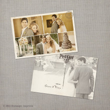 Photo collage Vintage Wedding Thank You Postcard Card Trista - 4x6 Vintage Wedding Thank You Postcard