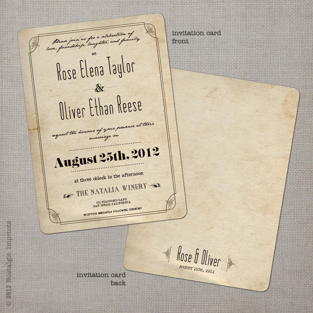 vintage wedding invitations templates