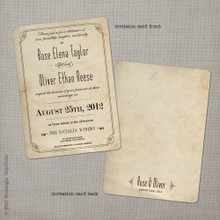 Rose 2 - 5x7 Vintage Wedding Invitation