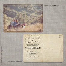 Danessa - 5x7 Vintage Postcard Wedding Invitation