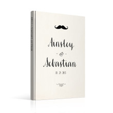 wedding guest book Guestbook - Mustache moustache (gb0007)