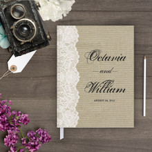 burlap and lace guest book guestbook gb0028 Guestbook - Burlap & Lace Guest book (gb0028)