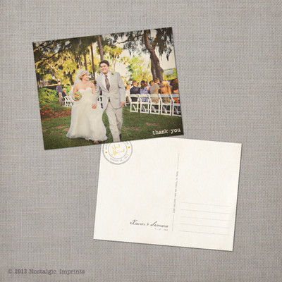 Samara - 4.25x5.5 Vintage Wedding Thank You Postcard