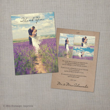 Joella 3 - 5x7 Vintage Wedding Thank You Card