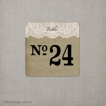 Table Numbers - Burlap & Lace (tn0005)