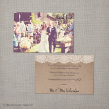 Erica - 4x6 Vintage Wedding Thank You Card