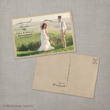 Inga - 4x6 Vintage Wedding Thank You Postcard