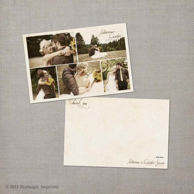 Adrianna - 4x6 Vintage Wedding Thank You Card Cards