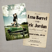 Lena - 4x6 Vintage Photo Save the Date Card