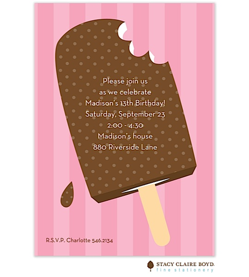 popsicle kids party invitation