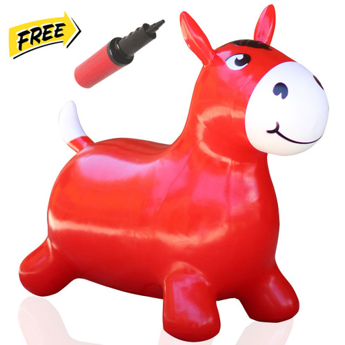 red bouncy horse