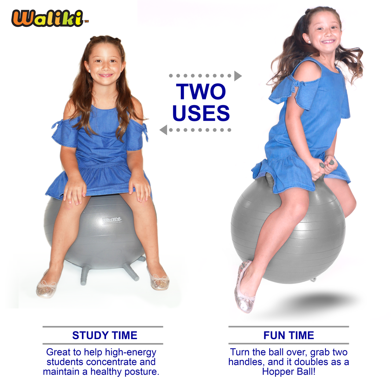 18//45CM Gray WALIKI Chair Ball with Feet for Kids 4 Pack Alternative Classroom Seating Ball