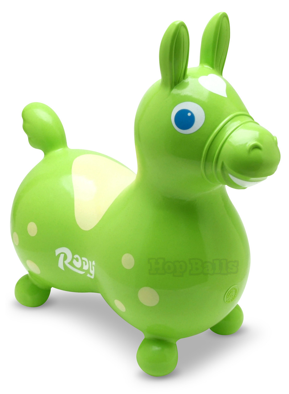 green bouncy horse