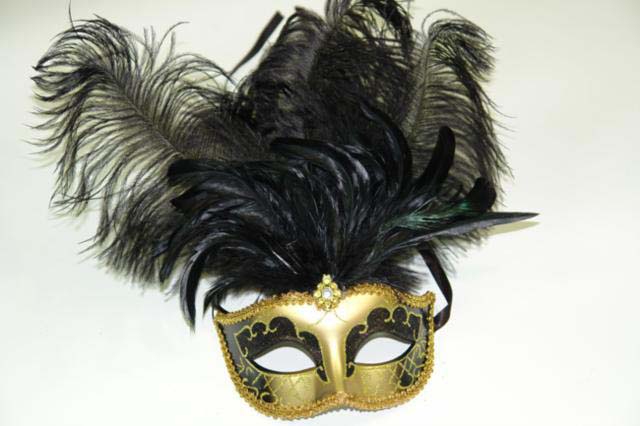 Black Gold Vintage Roman Army Bold Male Party Mask